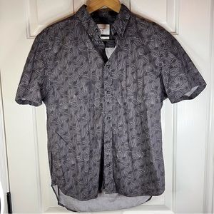 Men’s Billy Reid Short Sleeve Button Made in Italy Med Subtle Pattern Slim Fit